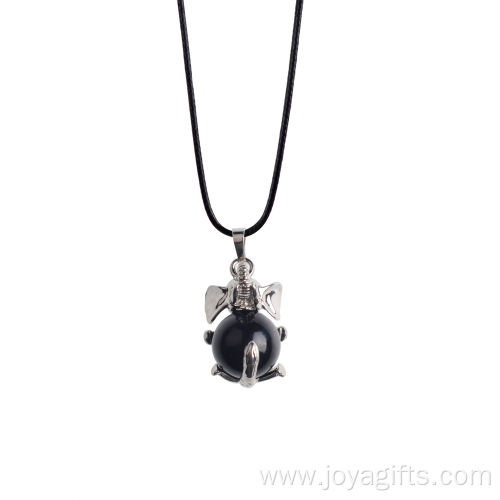 2017 Natural Black Onyx Healing Animal Necklace